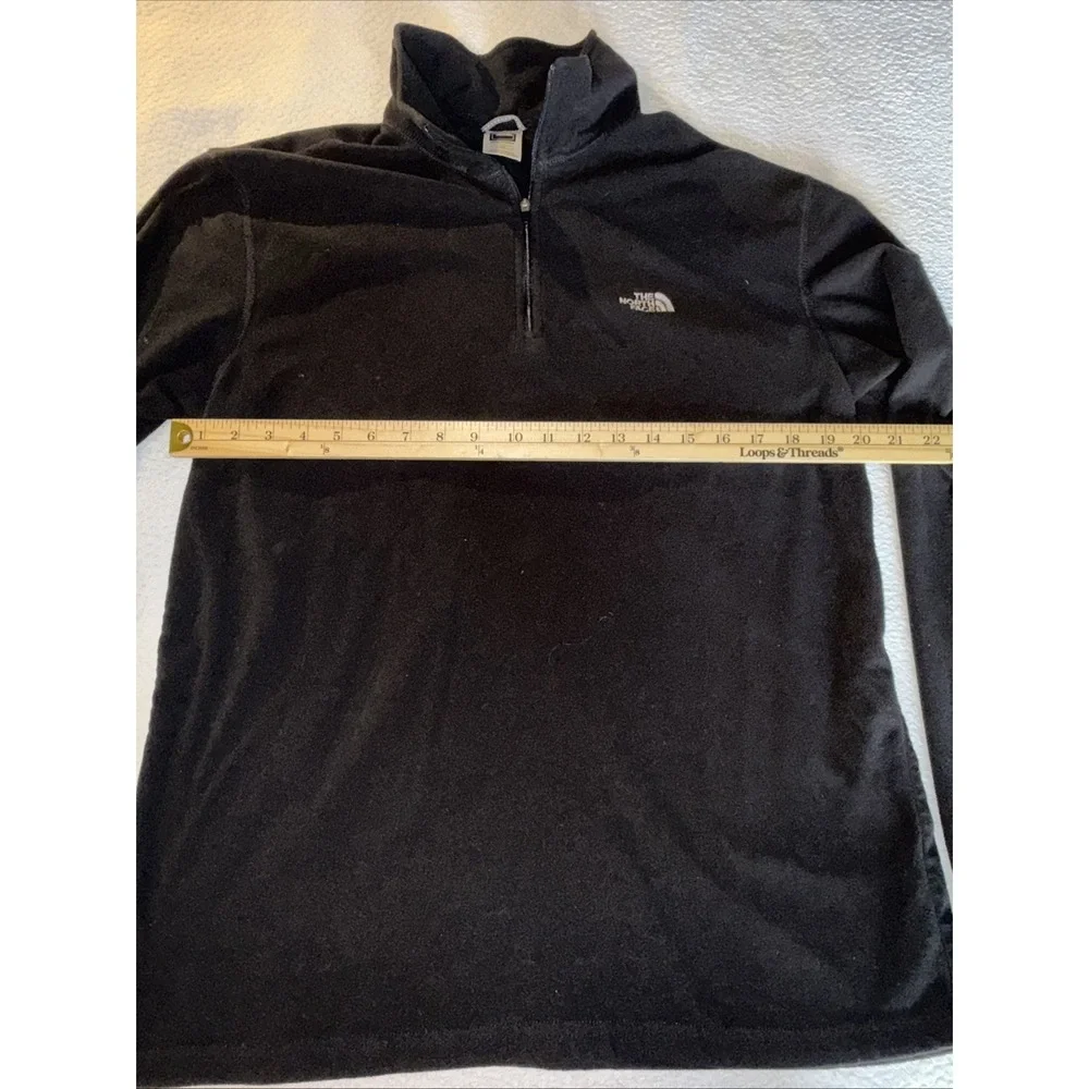 The North Face TKA 100 Fleece Pullover Black 1/4 Zip Mens Large Lightweight Hike